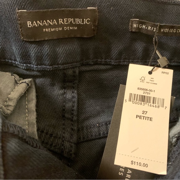 Banana Republic High Rise Wide Leg Crop Dark Rinse Jean NWT - Picture 5 of 10